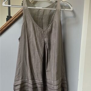 Elegant Silk Gray Sleeveless Top